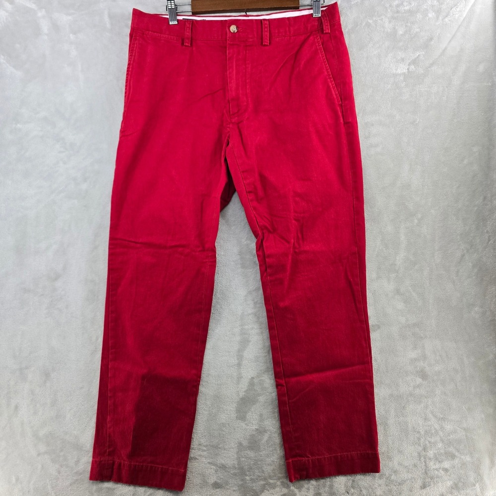 Polo Ralph Lauren Chino Pants Mens 34x30 Red Slim Fit Cotton Twill Trouser